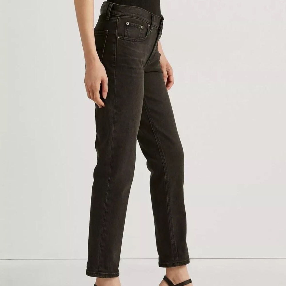 SOLD😍Lauren Ralph Women’s Relaxed Tapered Jeans Empire Black Wash